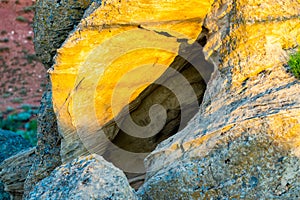 Rock erosion. Weathered of ground and stones. Geological formations