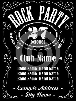 Rock event poster or flyer template.