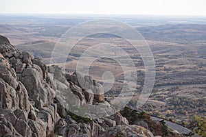 Rock face of Mt Scott in Oklahoma.