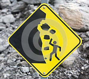 Rock Fall Danger Sign