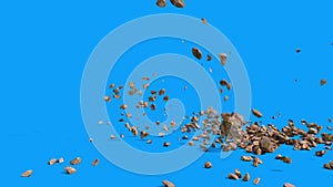 Rock Fall Stones Mountain Debris Blue Screen Side 3D Renderings Animations