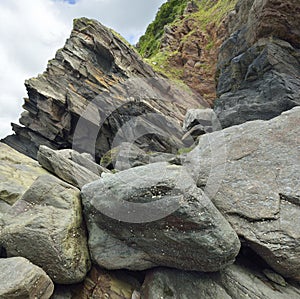 Rock Falls & Cliff, Woody Bay