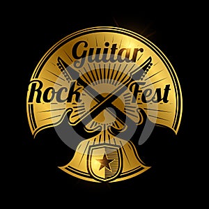 Rock fest icon design. Vector music festival banner