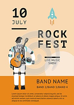 Rock festival poster with an astronaut