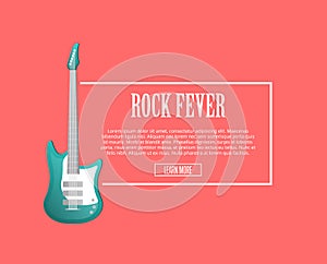 Rock forever poster with acoustic guitar