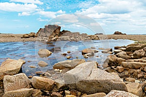 Rock formation against sky in Sillon de Talbert area photo