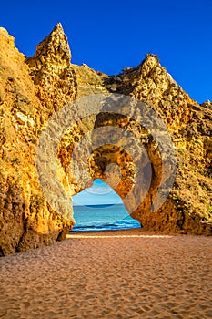 Rock Formation On Algarve Coast - Lagoa, Portugal