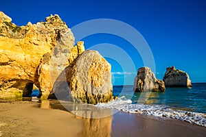 Rock Formation On Algarve Coast - Lagoa, Portugal