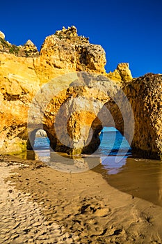 Rock Formation On Algarve Coast - Lagoa, Portugal