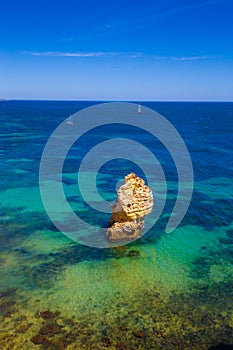 Rock Formation On Algarve Coast - Lagoa, Portugal