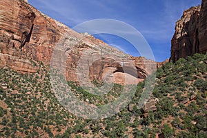 Rock formation Arch Cave in Zion National Park, USA