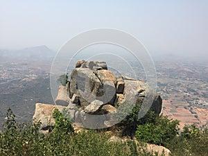 A rock formation atop the Horsley Hills