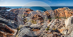 Rock formation at the Bay of Fires in Tasmania, Australia