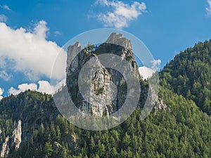 Rock Formation and blue sky with clouds