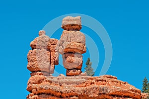 Rock formation and a blue sky at Red Canyon in the Utah Canyon Country. USA