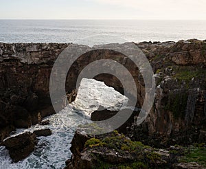 Rock formation Boca do Inferno Hells mouth sea atlantic ocean erosion cliff natural bridge near Cascais Lisbon Portugal