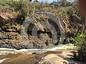 The rock formation bordering the Crocodile River