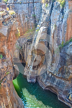 Rock formation in Bourke`s Luck Potholes in Blyde canyon reserve