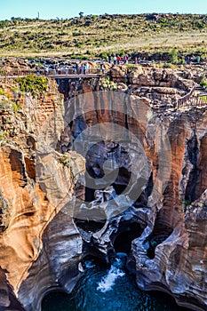 Rock formation in Bourke`s Luck Potholes in Blyde canyon reserve