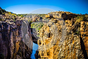 Rock formation in Bourke`s Luck Potholes in Blyde canyon reserve in South Africa
