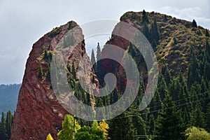 Rock formation broken heart in Kyrgyzstan