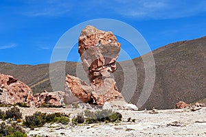 Rock formation called Copa del Mondo or World Cup in the Bolivean altiplano - Potosi Department, Bolivia