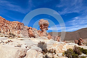 Rock formation called Copa del Mondo or World Cup in the Bolivean altiplano - Potosi Department, Bolivia