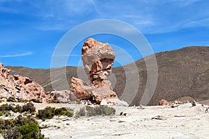 Rock formation called Copa del Mondo or World Cup in the Bolivean altiplano - Potosi Department, Bolivia