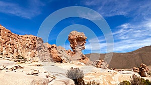 Rock formation called Copa del Mondo or World Cup in the Bolivean altiplano - Potosi Department, Bolivia