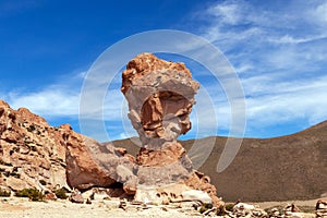 Rock formation called Copa del Mondo or World Cup in the Bolivean altiplano - Potosi Department, Bolivia