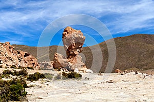 Rock formation called Copa del Mondo or World Cup in the Bolivean altiplano - Potosi Department, Bolivia