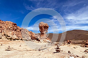 Rock formation called Copa del Mondo or World Cup in the Bolivean altiplano - Potosi Department, Bolivia photo