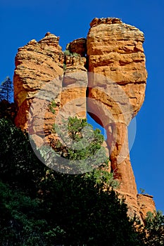 Rock formation called Fay\'s Child in Sedona Arizona