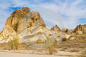 Rock formation castle in Cappadocia, Turkey