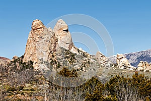 A rock formation in the City of Rocks National Monument.