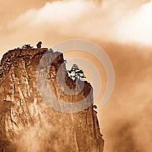 Rock formation on the cliff.