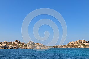 Rock formation at Corsican beach in the south