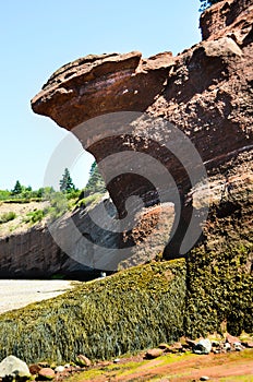 Rock formation created by tidal erosion at St. Martins in New Brunswick, Canada - Travel Destination