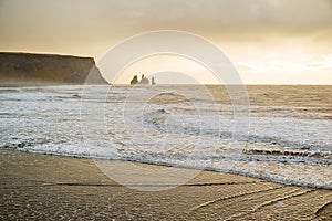 Rock formation at Dyrholaey, Iceland