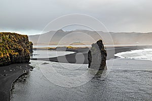 Rock formation at Dyrholaey, Iceland