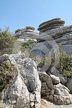 Rock formation in El Torcal, Antequera, Andalusia