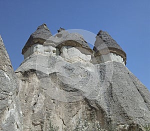 rock formation, geologic stones with blue sky