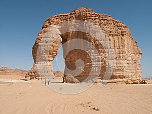 The rock formation known as the Elephant Rock in Al Ula, Saudi Arabia KSA photo