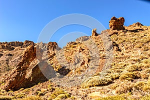 Rock Formation Known As The Queen Shoe On A Sunny And Very Clear Day In El Teide National Park. April 13, 2019. Santa Cruz De