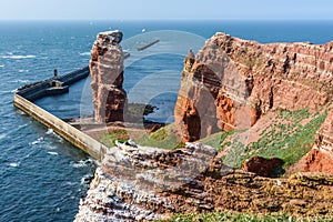 Rock Formation Lange Anna at the German offshore island Helgoland, Germany