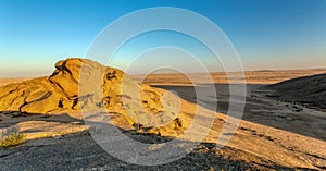 Rock formation in Namib desert in sunset, landscape