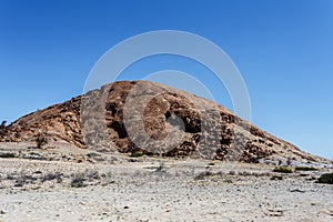 Rock formation in Namib desert in sunset, landscape