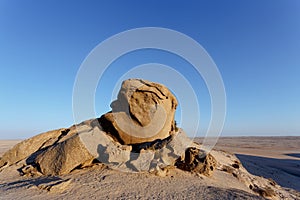 Rock formation in Namib desert in sunset, landscape