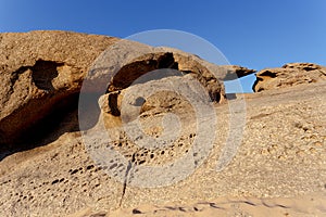 Rock formation in Namib desert in sunset, landscape