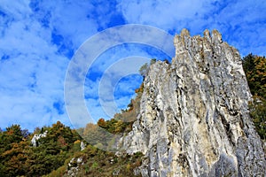 Rock formation in nature park of Altmuhl valley